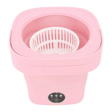 6L Portable Washing Machine IPX4 Waterproof Foldable Mini Washing Machine Small Washer for Baby Clothes Underwear 100‑240V Pink EU Plug