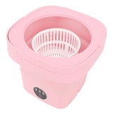 6L Portable Washing Machine IPX4 Waterproof Foldable Mini Washing Machine Small Washer for Baby Clothes Underwear 100‑240V Pink EU Plug