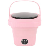 6L Portable Washing Machine IPX4 Waterproof Foldable Mini Washing Machine Small Washer for Baby Clothes Underwear 100‑240V Pink US Plug