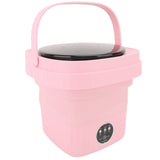 6L Portable Washing Machine IPX4 Waterproof Foldable Mini Washing Machine Small Washer for Baby Clothes Underwear 100‑240V Pink US Plug