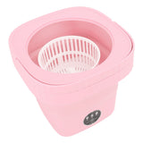 6L Portable Washing Machine IPX4 Waterproof Foldable Mini Washing Machine Small Washer for Baby Clothes Underwear 100‑240V Pink US Plug