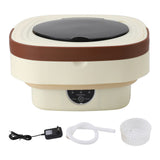 Portable Washing Machine 8.5L Large Capacity Foldable Laundry Machine Mini Washing Machine for Baby Clothes Underwear Camping Travel Khaki US Plug