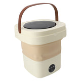 Portable Washing Machine 8.5L Large Capacity Foldable Laundry Machine Mini Washing Machine for Baby Clothes Underwear Camping Travel Khaki US Plug