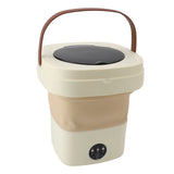 Portable Washing Machine 8.5L Large Capacity Foldable Laundry Machine Mini Washing Machine for Baby Clothes Underwear Camping Travel Khaki US Plug