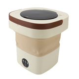 Portable Washing Machine 8.5L Large Capacity Foldable Laundry Machine Mini Washing Machine for Baby Clothes Underwear Camping Travel Khaki US Plug