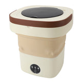Portable Washing Machine 8.5L Large Capacity Foldable Laundry Machine Mini Washing Machine for Baby Clothes Underwear Camping Travel Khaki US Plug