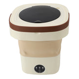 Portable Washing Machine 8.5L Large Capacity Foldable Laundry Machine Mini Washing Machine for Baby Clothes Underwear Camping Travel Khaki US Plug