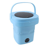 Portable Washing Machine 8.5L Large Capacity Foldable Laundry Machine Mini Washing Machine for Baby Clothes Underwear Camping Travel Blue EU Plug