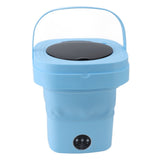 Portable Washing Machine 8.5L Large Capacity Foldable Laundry Machine Mini Washing Machine for Baby Clothes Underwear Camping Travel Blue EU Plug