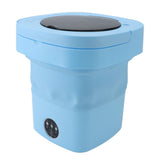 Portable Washing Machine 8.5L Large Capacity Foldable Laundry Machine Mini Washing Machine for Baby Clothes Underwear Camping Travel Blue EU Plug