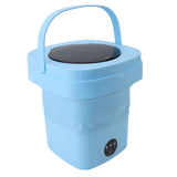 Portable Washing Machine 8.5L Large Capacity Foldable Laundry Machine Mini Washing Machine for Baby Clothes Underwear Camping Travel Blue US Plug