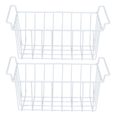 Freezer Basket Steel Wire PE Coating Space Saving Multifunctional Freezer Organizer Bin for Refrigerator Food Storage White In Australia - Darrahopens