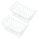 Freezer Basket Steel Wire PE Coating Space Saving Multifunctional Freezer Organizer Bin for Refrigerator Food Storage White