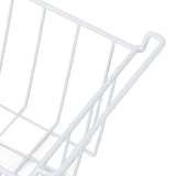 Freezer Basket Steel Wire PE Coating Space Saving Multifunctional Freezer Organizer Bin for Refrigerator Food Storage White