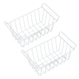 Freezer Basket Steel Wire PE Coating Space Saving Multifunctional Freezer Organizer Bin for Refrigerator Food Storage White