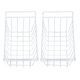 Freezer Basket Steel Wire PE Coating Space Saving Multifunctional Freezer Organizer Bin for Refrigerator Food Storage White