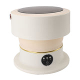 8L Folding Washing Machine with Rotating Dryer Portable Laundry Washer for Camping Travel Apartment Dormitory 100‑240V Beige Brown EU Plug