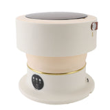 8L Folding Washing Machine with Rotating Dryer Portable Laundry Washer for Camping Travel Apartment Dormitory 100‑240V Beige Brown EU Plug