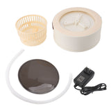 8L Folding Washing Machine with Rotating Dryer Portable Laundry Washer for Camping Travel Apartment Dormitory 100‑240V Beige Brown US Plug