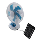 15W Solar Oscillating Standing Fan 3 Speeds Portable Desk Quiet Fan with Solar Panel 6600mAh Battery For Home Office Camping Travel