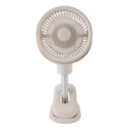 Oscillating Desk Clip On Fan Telescopic 4 Speeds Quiet USB Rechargeable Portable Small Stand Fan with LED Night Light for Home Camping Office
