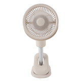 Oscillating Desk Clip On Fan Telescopic 4 Speeds Quiet USB Rechargeable Portable Small Stand Fan with LED Night Light for Home Camping Office