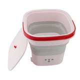 10.5L Small Washing Machine Fully Automatic Blue Lighting Deep Cleaning Foldable Washer for Apartment Dormitory Hotel 100‑240V Pink EU Plug In Australia - Darrahopens
