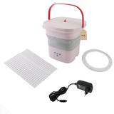 10.5L Small Washing Machine Fully Automatic Blue Lighting Deep Cleaning Foldable Washer for Apartment Dormitory Hotel 100‑240V Pink EU Plug