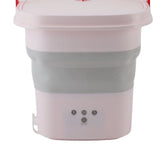 10.5L Small Washing Machine Fully Automatic Blue Lighting Deep Cleaning Foldable Washer for Apartment Dormitory Hotel 100‑240V Pink EU Plug