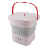 10.5L Small Washing Machine Fully Automatic Blue Lighting Deep Cleaning Foldable Washer for Apartment Dormitory Hotel 100‑240V Pink EU Plug