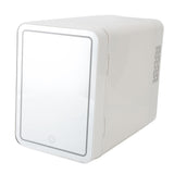 6L Skincare Fridge Dual Use Small Refrigerator with Mirror and LED Touch Light for Bedroom Beauty Makeup Skin Care Beverage Cosmetics EU Plug 220V