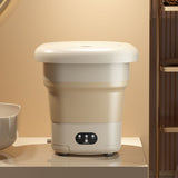 9L Foldable Washing Machine Multifunction Compact Mini Washing Machine Portable Washer Dryer for Baby Clothes Underwear US Plug