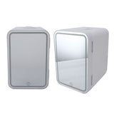 Mini Car Fridge Portable Multifunctional Rapid Cooling 8L Beauty Makeup Skincare Refrigerator with Light Mirror for Office Dormitory US Plug 110V