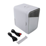 Mini Car Fridge Portable Multifunctional Rapid Cooling 8L Beauty Makeup Skincare Refrigerator with Light Mirror for Office Dormitory US Plug 110V