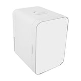 Mini Fridge 8L Glass Semiconductor Electric Cooler and Warmer Quiet Portable Car Refrigerator with Mirror for Makeup Skincare and Food US Plug 110V