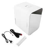 Mini Fridge 8L Glass Semiconductor Electric Cooler and Warmer Quiet Portable Car Refrigerator with Mirror for Makeup Skincare and Food EU Plug 220V