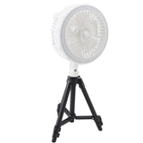 Tripod Fan Light with Tripod Folding 120° Oscillating Fan 4 Adjustable Wind Speeds 3 Adjustable Brightness Levels Remote Control 10000mAh