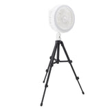 Tripod Fan Light with Tripod Folding 120° Oscillating Fan 4 Adjustable Wind Speeds 3 Adjustable Brightness Levels Remote Control 10000mAh