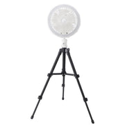 Tripod Fan Light with Tripod Folding 120° Oscillating Fan 4 Adjustable Wind Speeds 3 Adjustable Brightness Levels Remote Control 10000mAh