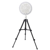 Tripod Fan Light with Tripod Folding 120° Oscillating Fan 4 Adjustable Wind Speeds 3 Adjustable Brightness Levels Remote Control 10000mAh