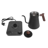 Electric Gooseneck Kettle 1200W 304 Stainless Steel Precise Temperature Control Teapot Pour Over Coffee Kettle with LCD Screen Timer for Home Black EU Plug 220V