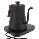 Electric Gooseneck Kettle 1200W 304 Stainless Steel Precise Temperature Control Teapot Pour Over Coffee Kettle with LCD Screen Timer for Home Black EU Plug 220V