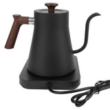Electric Gooseneck Kettle 1200W 304 Stainless Steel Precise Temperature Control Teapot Pour Over Coffee Kettle with LCD Screen Timer for Home Black EU Plug 220V