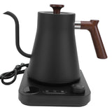 Electric Gooseneck Kettle 1200W 304 Stainless Steel Precise Temperature Control Teapot Pour Over Coffee Kettle with LCD Screen Timer for Home Black US Plug 110V