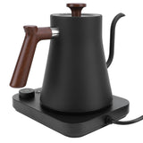 Electric Gooseneck Kettle 1200W 304 Stainless Steel Precise Temperature Control Teapot Pour Over Coffee Kettle with LCD Screen Timer for Home Black US Plug 110V