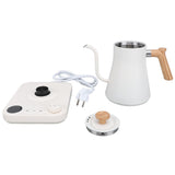 Electric Gooseneck Kettle 1200W 304 Stainless Steel Precise Temperature Control Teapot Pour Over Coffee Kettle with LCD Screen Timer for Home White EU Plug 220V