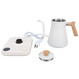 Electric Gooseneck Kettle 1200W 304 Stainless Steel Precise Temperature Control Teapot Pour Over Coffee Kettle with LCD Screen Timer for Home White US Plug 110V
