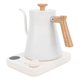 Electric Gooseneck Kettle 1200W 304 Stainless Steel Precise Temperature Control Teapot Pour Over Coffee Kettle with LCD Screen Timer for Home White US Plug 110V