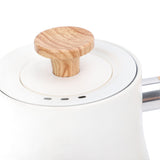 Electric Gooseneck Kettle 1200W 304 Stainless Steel Precise Temperature Control Teapot Pour Over Coffee Kettle with LCD Screen Timer for Home White US Plug 110V