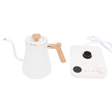 Electric Gooseneck Kettle 1200W 304 Stainless Steel Precise Temperature Control Teapot Pour Over Coffee Kettle with LCD Screen Timer for Home White US Plug 110V